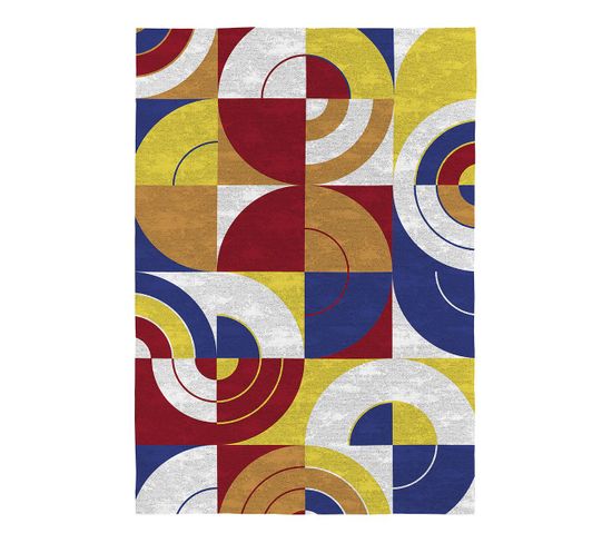 Tapis Multicolore Géométrique Plat Moderne Hendri Multicolore 120x170
