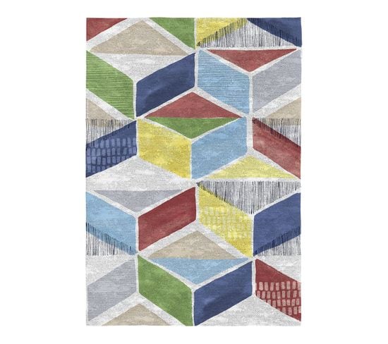 Tapis Moderne Plat Multicolore Abstrait Alika Multicolore 160x230