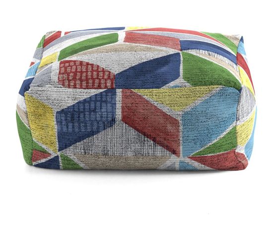 Pouf Moderne Multicolore Abstrait Alika Multicolore 50x50x25