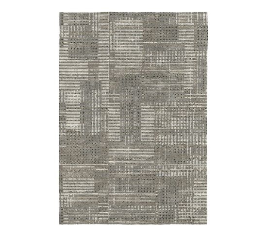 Tapis Gris Moderne Plat Rayé Blenda Gris 120x170