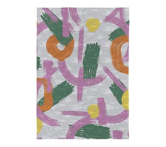 Tapis Peinture Abstrait Multicolore Plat Cosmit Multicolore 80x150