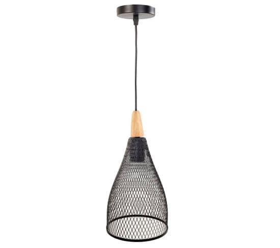 Lampe De Plafond En Métal Noir 17x17x35/105h