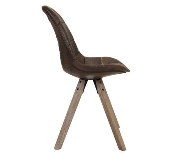 Chaise Rembourrée Marron 48x44x47/84h