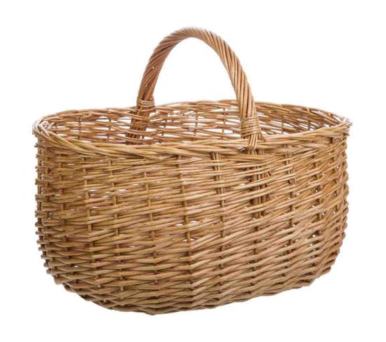 Panier En Osier Marron 41x31x21/33h