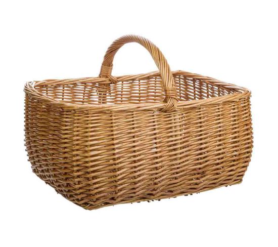 Panier En Osier Marron 38x31x19/30h