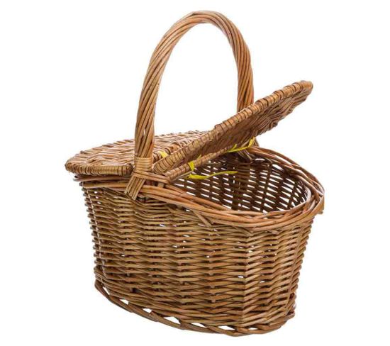 Panier Avec Couvercles En Osier Marron 25x17x13/27h