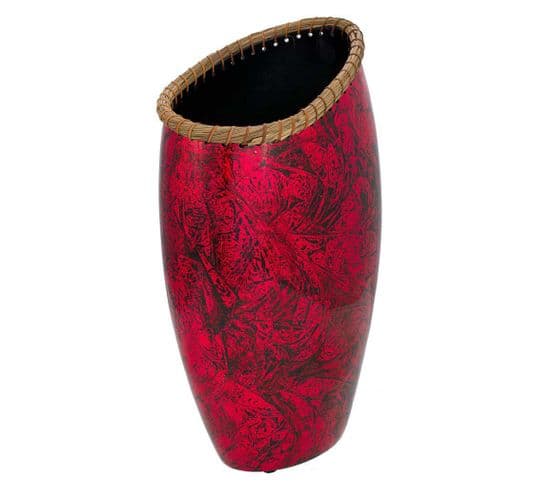 Vase En Céramique Rouge 28x17,5x48h