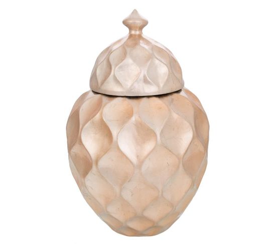 Vase En Céramique Doré 30,5x30,5x47h