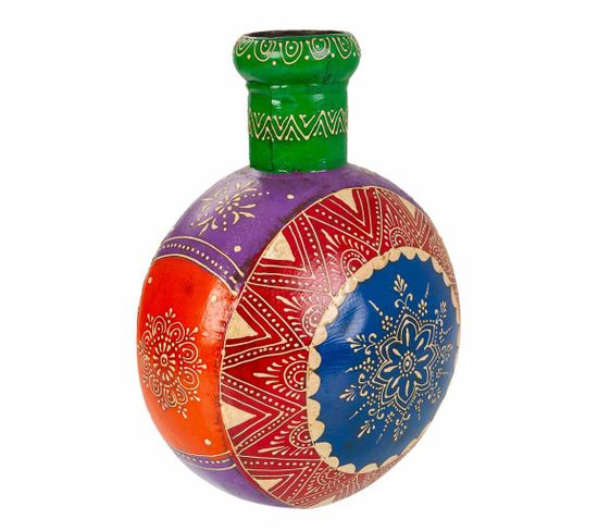 Vase Multicolore En Métal 22x16,5x29h