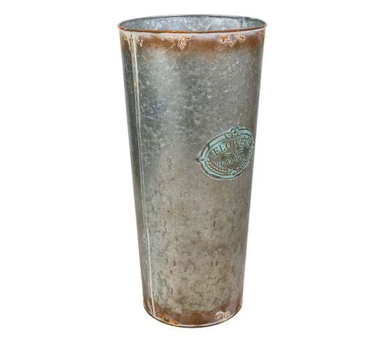 Vase En Métal Argenté D23.5x50h B:18