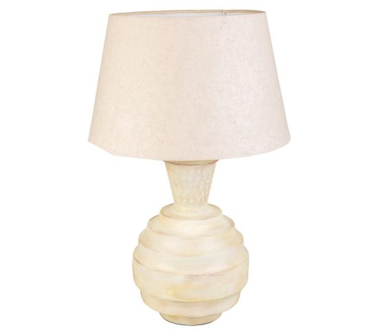 Lampe De Table En Métal Couleur Crème 25x25x63h