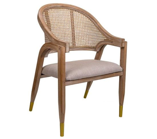 Chaise En Bois Tapissée Couleur Crème 59x55x44/88h