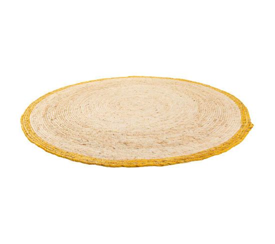 Tapis Rond En Jute Beige D120x1h