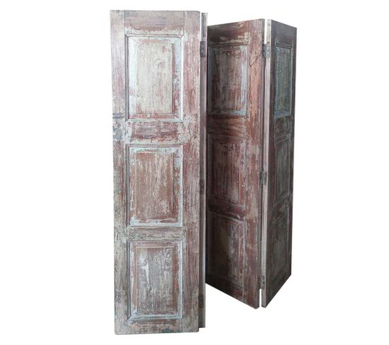 Paravent En Bois Marron 182x3x178h