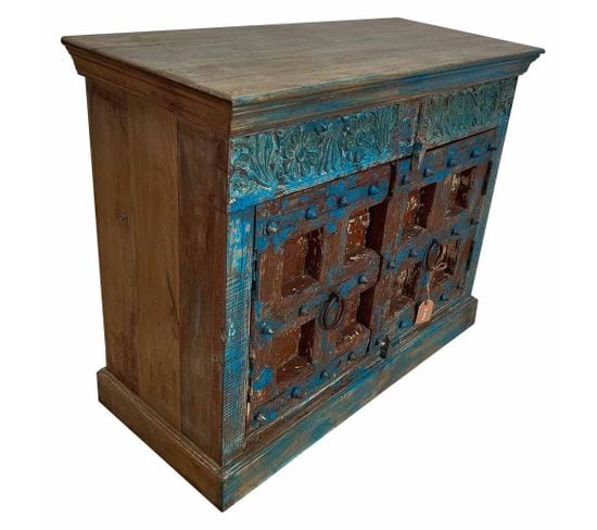 Buffet En Bois Bleu 119x43x86h