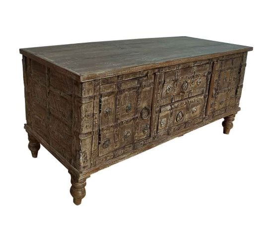 Buffet En Bois Marron 133x46x61h