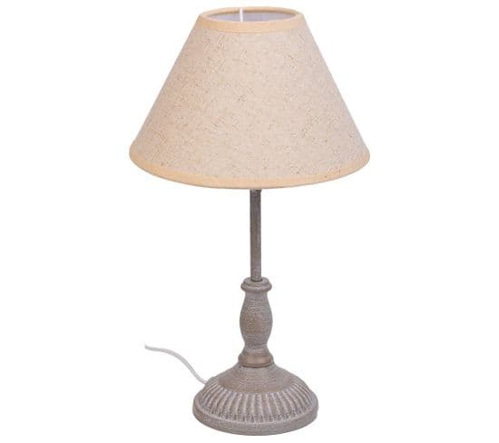 Lampe De Table En Métal Gris 20x20x34h