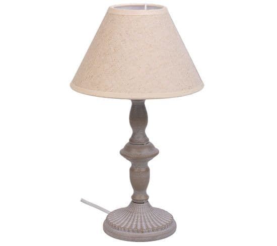 Lampe De Table En Métal Gris 20x20x34h