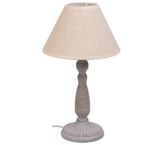 Lampe De Table En Métal Gris 20x20x34h