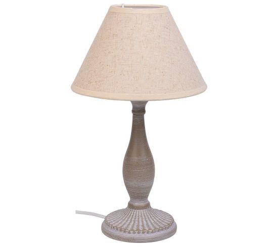 Lampe De Table En Métal Gris 20x20x34h