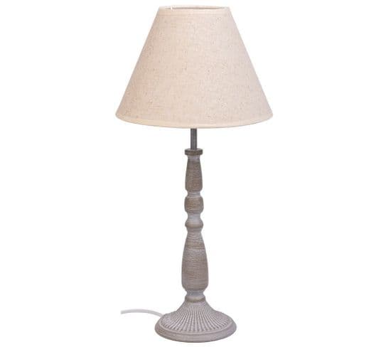 Lampe De Table En Métal Gris 23x23x49h