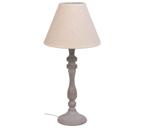 Lampe De Table En Métal Gris 23x23x49h