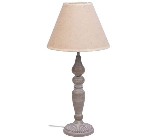 Lampe De Table En Métal Gris 23x23x49h