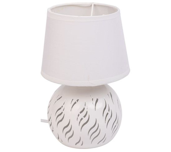 Lampe De Table En Métal Blanc 14x14x21h