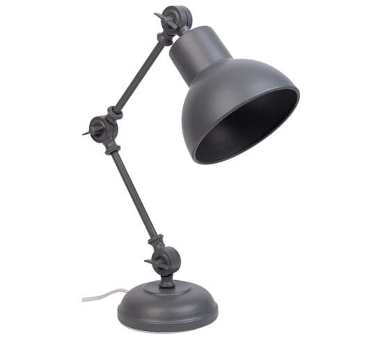 Lampe De Bureau En Métal Gris 22x14x45h