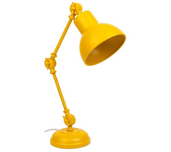 Lampe De Bureau En Métal Jaune 22x14x45h