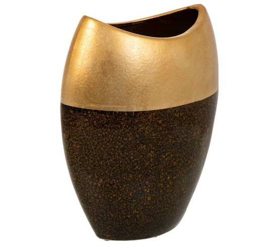 Vase En Céramique Dorée 24x13,5x29,5h