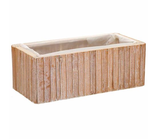 Panier Rectangulaire En Bois Marron 30.5x14.5x11h