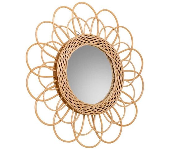 Miroir En Bambou Marron D40/16.5x02h