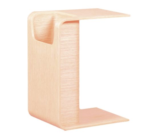 Table D'appoint Design En Frêne - Liam, Bois-clair, H.60cm, L.45cm, P.35cm