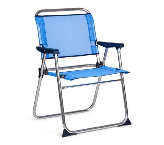 Chaise De Plage Pliante Solenny Avec Dossier Bas Bleu 58x54x81 Cm