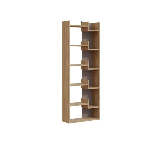 Étagère Design 6 Niveaux Effet Chêne - H162,4 Cm