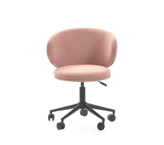 Havel - Chaise De Bureau En Tissu Et Métal - Couleur - Rose