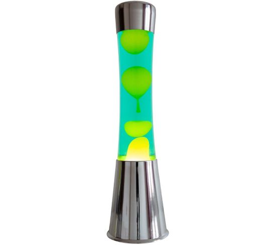 Lampe à Poser En Métal Et Verre Lave Argent / Vert