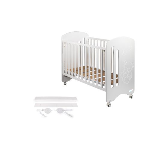 Lit Bébé Pour Matelas 60x120 Lovely Blanc Kit Cododo