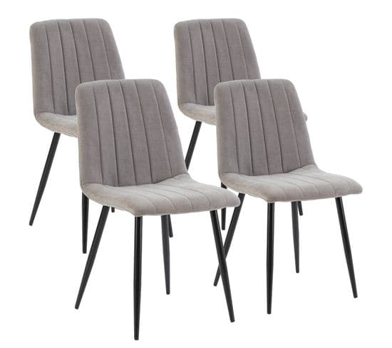 Pack 2 Chaises Sagi Recouvertes De Tissu Gris