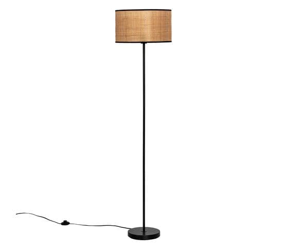 Lampadaire Kai En Rotin Naturel, Hauteur 160 Cm