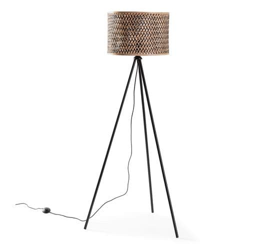 Lampadaire Hanae En Bambou, Hauteur 158 Cm