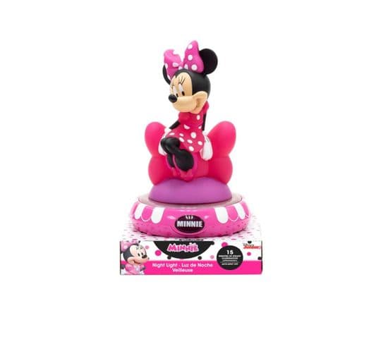 Veilleuse 3d - Disney Minnie - Rose - 23 Cm