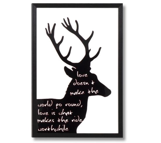 Deer Shape - Peinture Décorative 40 X 60 Cadre Noir