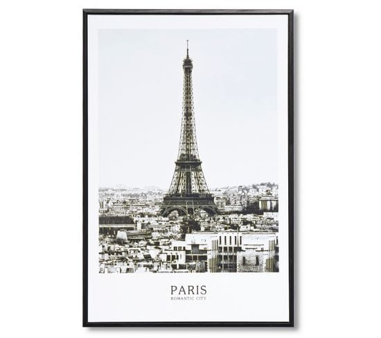 Eiffel Tower - Tableau Décoratif 60 X 40 Cadre Noir