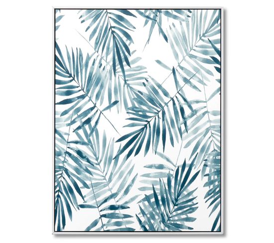 Palm Fronds1 - Peinture Décorative 80 X 60 Cadre Blanc
