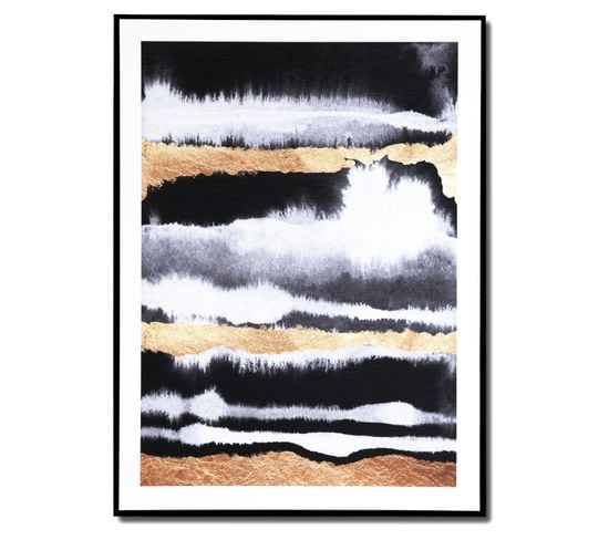 Floggy Horizon1 - Peinture Décorative Sur Toile 80 X 60 Cadre Noir