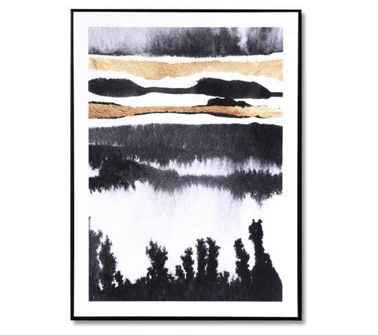 Floggy Horizon2 - Peinture Décorative 80 X 60 Cadre Noir