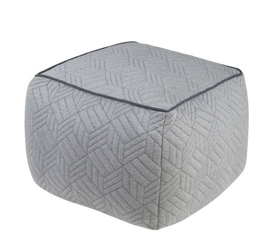 Prateek - Pouf Carré En Coton Gris