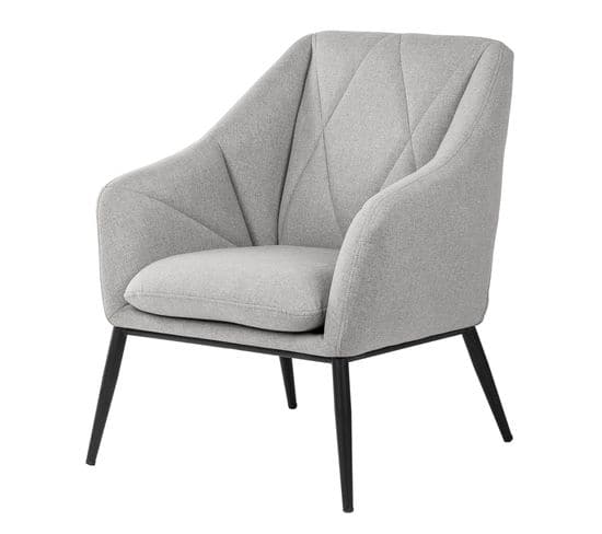 Valma - Fauteuil Gris Clair Avec Design Géométrique